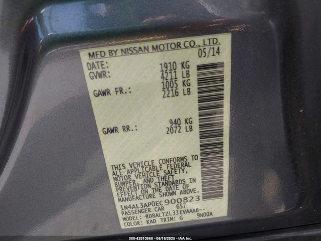 Nissan 2014 2014 1N4AL3AP0EC900823 Image 9