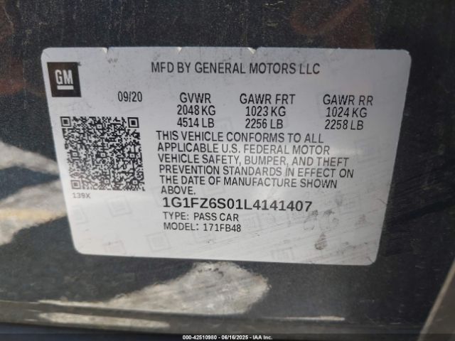 2020 CHEVROLET BOLT EV 1G1FZ6S01L4141407 Photo 8