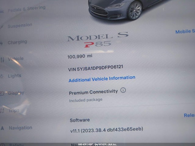 2013 TESLA MODEL S 5YJSA1DP9DFP06121 Photo 6