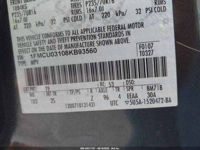 2008 FORD ESCAPE 1FMCU03108KB93560 Photo 8