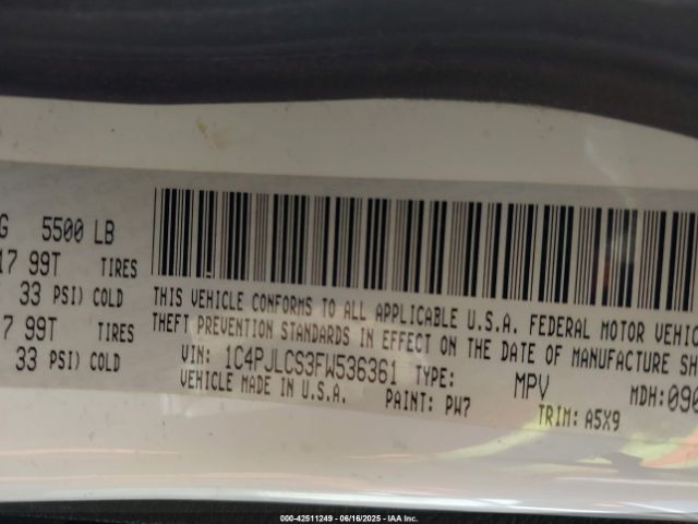 2015 JEEP CHEROKEE 1C4PJLCS3FW536361 Photo 8