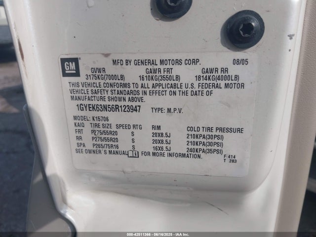 2006 CADILLAC ESCALADE 1GYEK63N56R123947 Photo 8