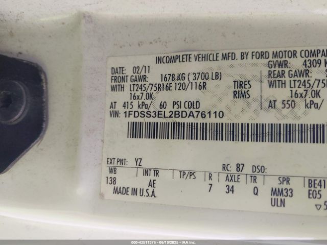 2011 FORD E-350 SUPER DUTY 1FDSS3EL2BDA76110 Photo 8