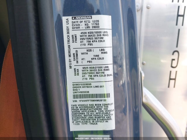 1FVAHFFT6MHMU9132 Freightliner L9n