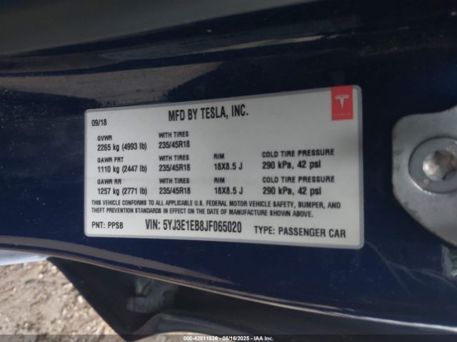2018 TESLA MODEL 3 5YJ3E1EB8JF065020 Photo 8