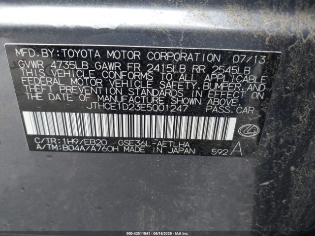 2014 LEXUS IS 350 JTHCE1D23E5001247 Photo 8