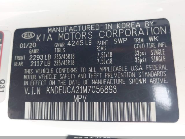 2021 KIA SELTOS KNDEUCA21M7056893 Photo 8