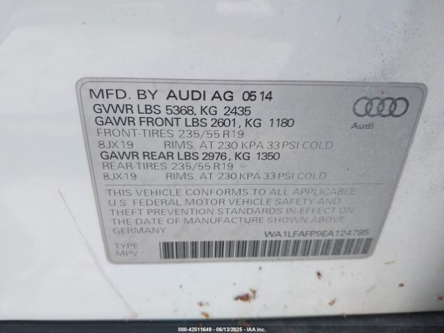2014 AUDI Q5 WA1LFAFP9EA124785 Photo 8