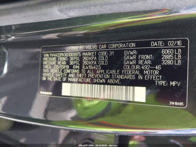 2016 VOLVO XC90 YV4A22PKXG1069975 Photo 8