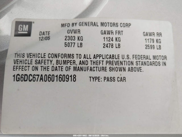 2006 CADILLAC STS 1G6DC67A060160918 Photo 8