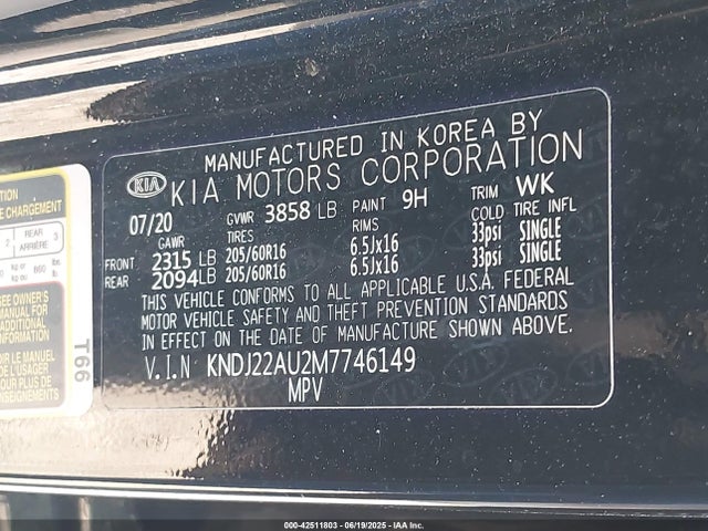 KNDJ22AU2M7746149 KIA mpi nu