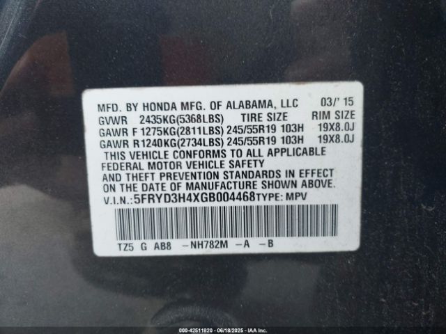 2016 ACURA MDX 5FRYD3H4XGB004468 Photo 8
