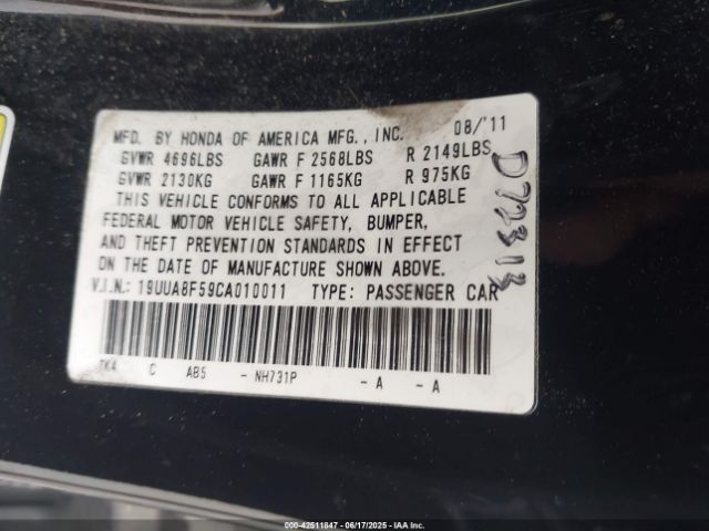 2012 ACURA TL 19UUA8F59CA010011 Photo 8