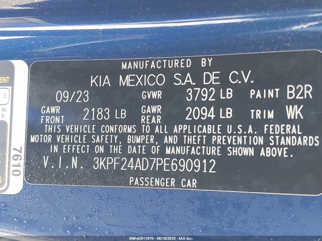3KPF24AD7PE690912 KIA Forte Lxs