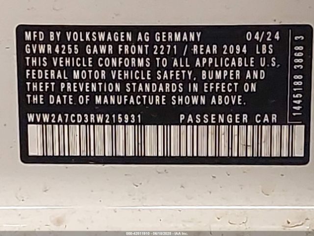 2024 VOLKSWAGEN GOLF GTI WVW2A7CD3RW215931 Photo 8