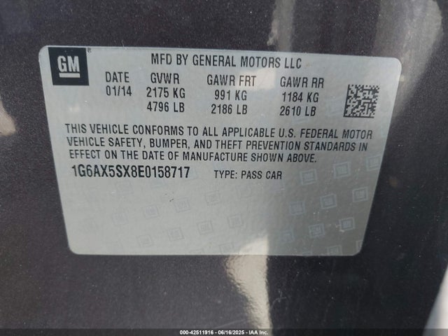 2014 CADILLAC CTS 1G6AX5SX8E0158717 Photo 8