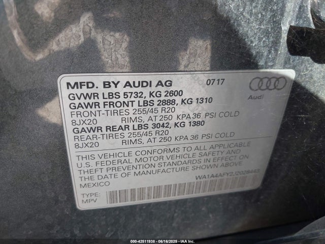 WA1A4AFY2J2028443 Audi SQ5