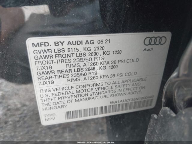 2022 AUDI Q3 WA1AUCF35N1000440 Photo 8