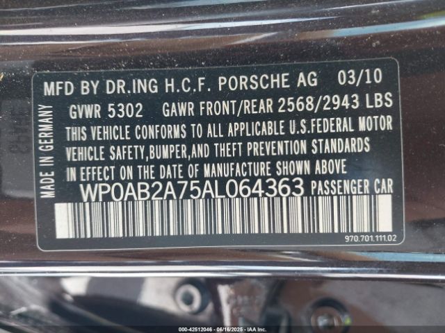 2010 PORSCHE PANAMERA WP0AB2A75AL064363 Photo 8