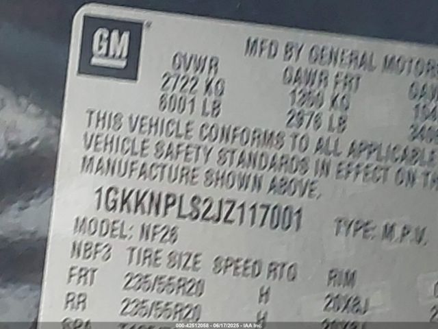 2018 GMC ACADIA 1GKKNPLS2JZ117001 Photo 8