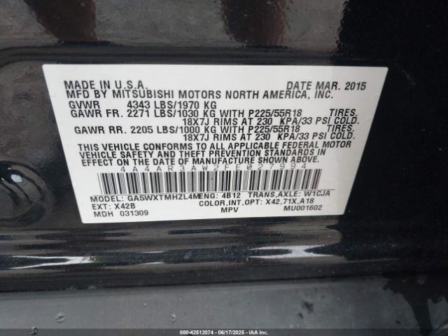 2015 MITSUBISHI OUTLANDER SPORT 4A4AR3AW2FE027994 Photo 8