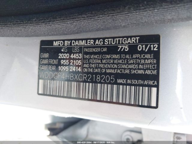 2012 MERCEDES-BENZ C 250 WDDGF4HBXCR218205 Photo 8