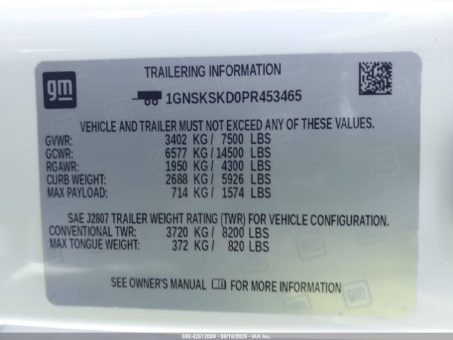 2023 CHEVROLET TAHOE 1GNSKSKD0PR453465 Photo 8