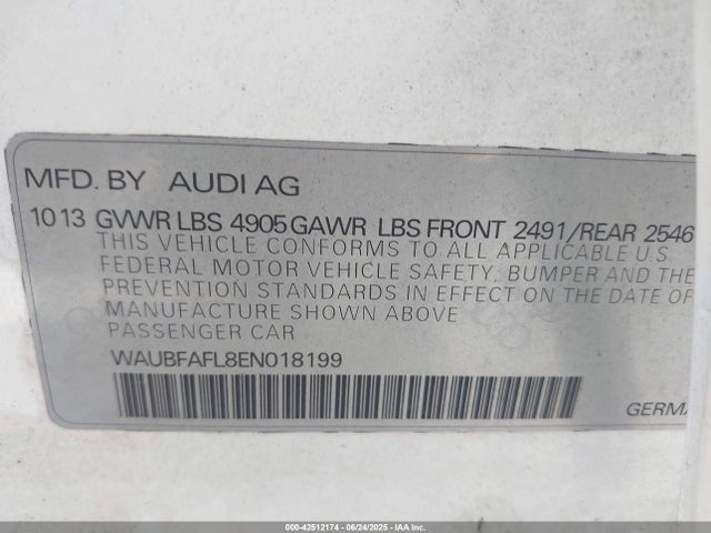 2014 AUDI A4 WAUBFAFL8EN018199 Photo 8