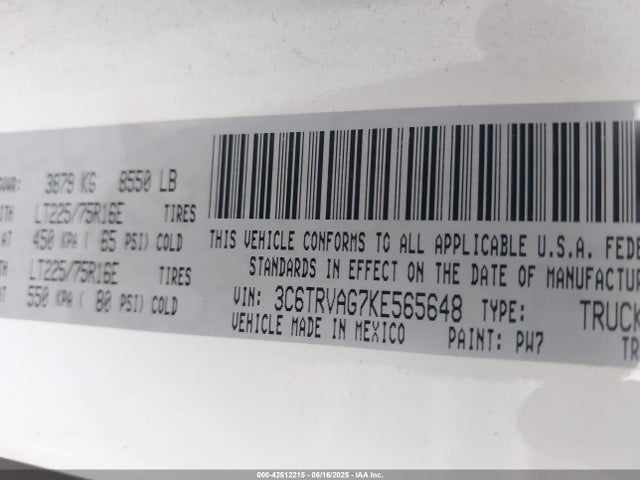 RAM Promaster 1500 2019 3C6TRVAG7KE565648 Image 9