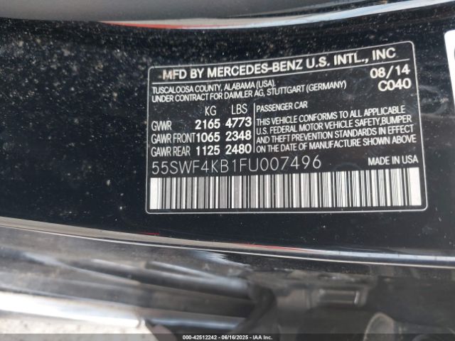 2015 MERCEDES-BENZ C 300 55SWF4KB1FU007496 Photo 8
