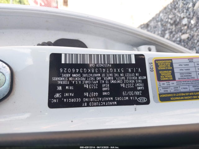 5XXGT4L38KG346026 KIA gdi