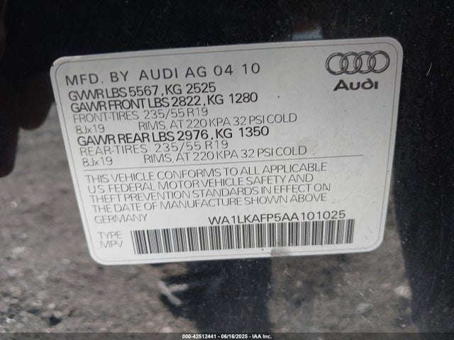 2010 AUDI Q5 WA1LKAFP5AA101025 Photo 8