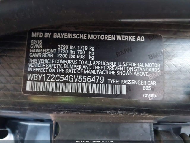 WBY1Z2C54GV556479 BMW 2016
