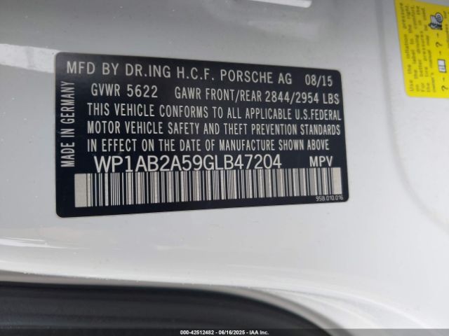 2016 PORSCHE MACAN WP1AB2A59GLB47204 Photo 8