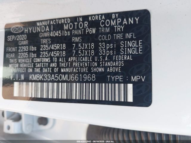 2021 HYUNDAI KONA KM8K33A50MU661968 Photo 8