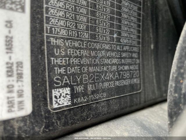 SALYB2EX4KA798720 Land Rover Range Rover Velar P250 S