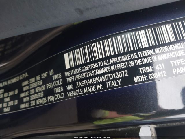 2021 ALFA ROMEO STELVIO ZASPAKBN4M7D13072 Photo 8