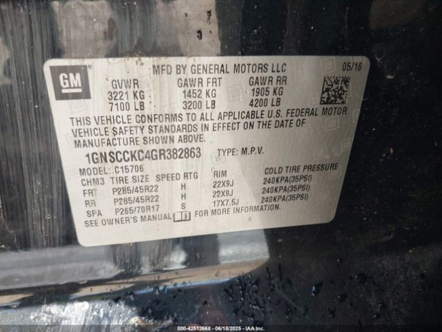 2016 CHEVROLET TAHOE 1GNSCCKC4GR382863 Photo 8
