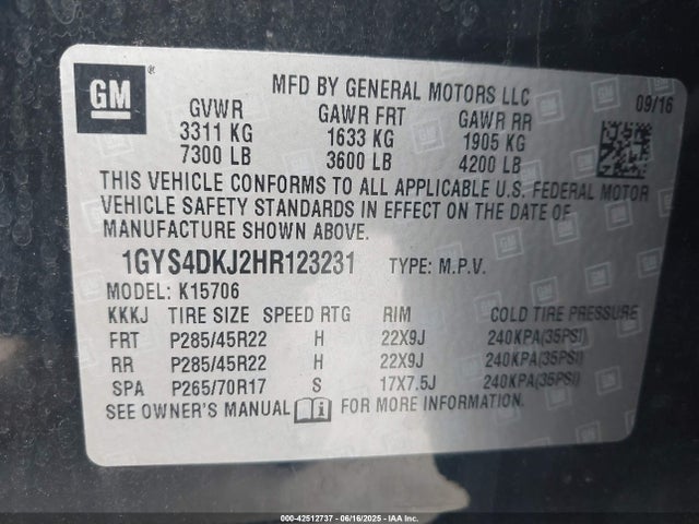 2017 CADILLAC ESCALADE 1GYS4DKJ2HR123231 Photo 8