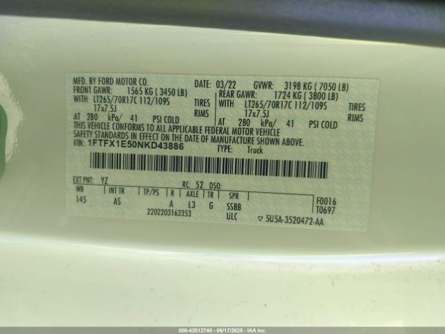 2022 FORD F-150 1FTFX1E50NKD43886 Photo 8