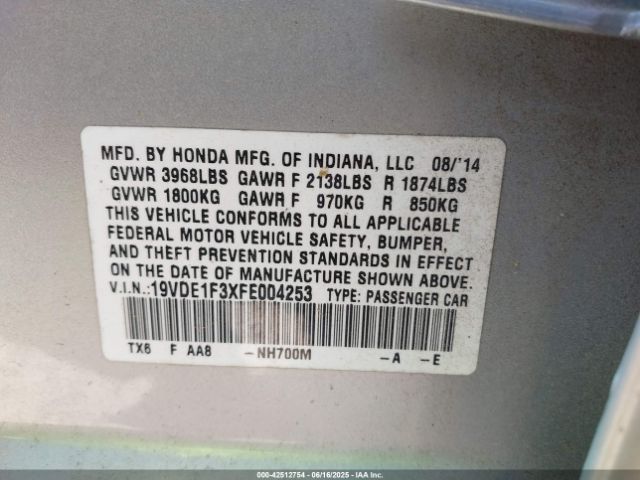 2015 ACURA ILX 19VDE1F3XFE004253 Photo 8