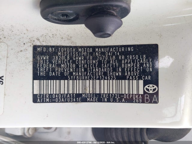 Toyota COROLLA L 2014 5YFBURHE2EP124625 Image 9