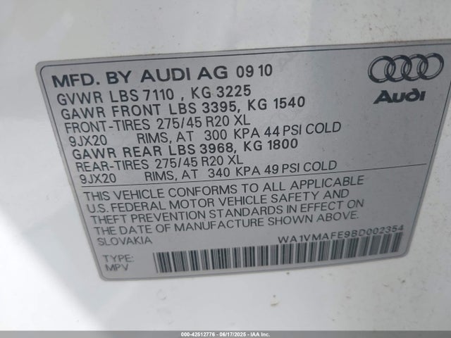 2011 AUDI Q7 WA1VMAFE9BD002354 Photo 8