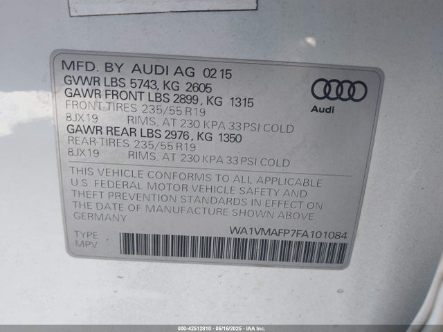 2015 AUDI Q5 WA1VMAFP7FA101084 Photo 8