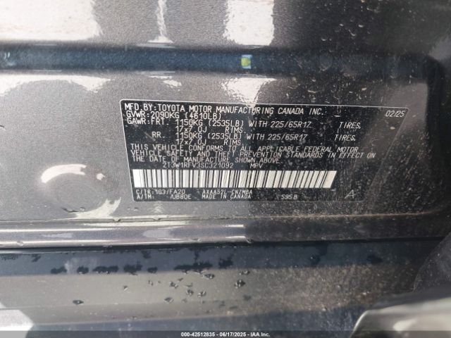 2T3W1RFV3SC321092 Toyota a25a-fks