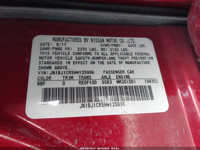 JN1BJ1CR5HW125996 Nissan 2017