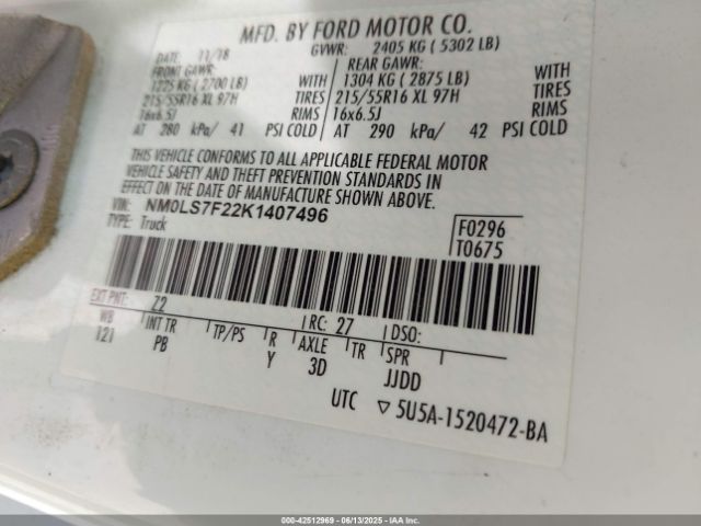 NM0LS7F22K1407496 Ford Transit Connect Xlt