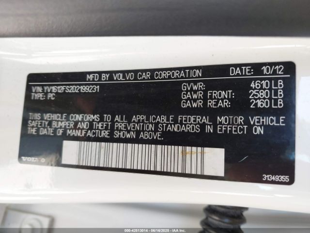 2013 VOLVO S60 YV1612FS2D2199231 Photo 8
