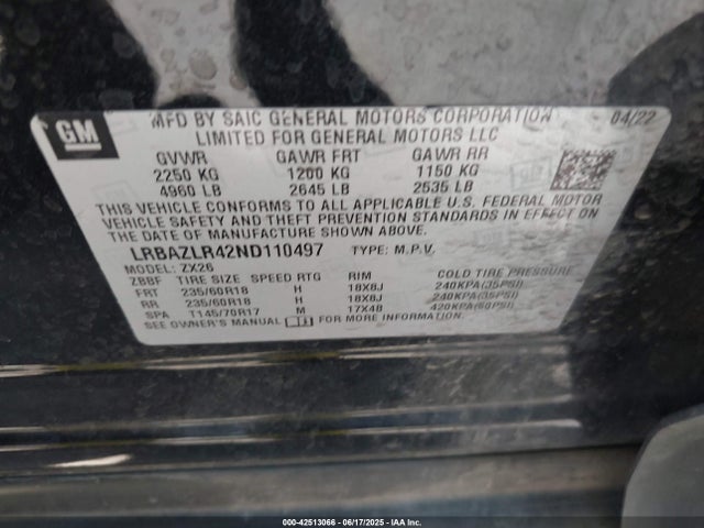 Buick lsy 2022 LRBAZLR42ND110497 Image 9