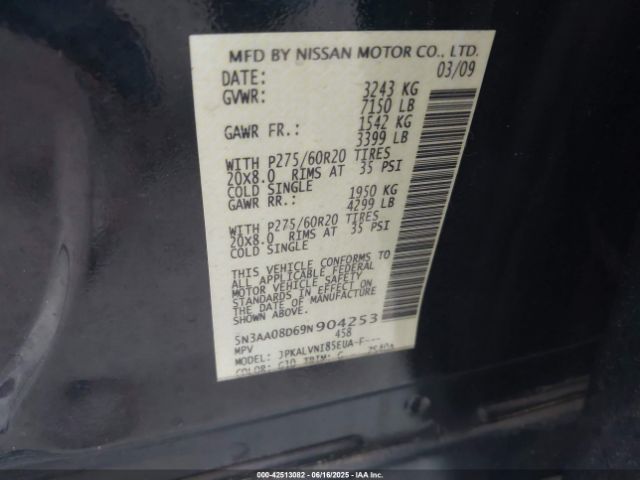 2009 INFINITI QX56 5N3AA08D69N904253 Photo 8